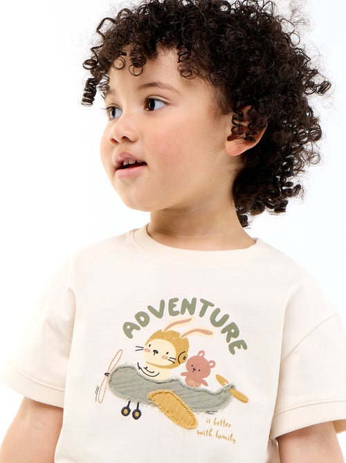 T-shirt imprimé fantaisie à manches courtes - Kiabi