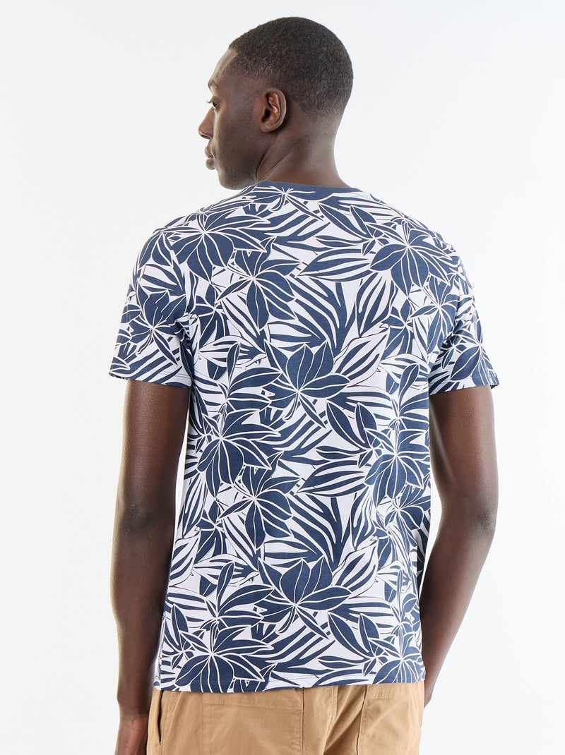 T-shirt imprimé fantaisie à manches courtes Bleu - Kiabi