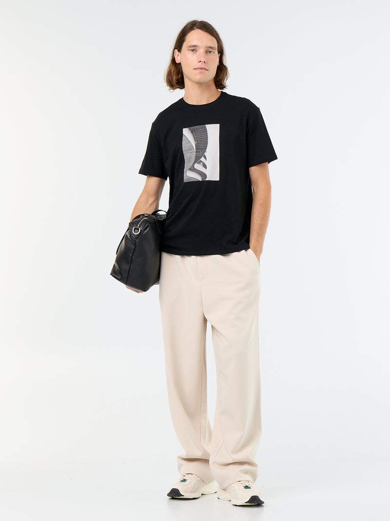 T-shirt imprimé fantaisie à manches courtes Noir - Kiabi
