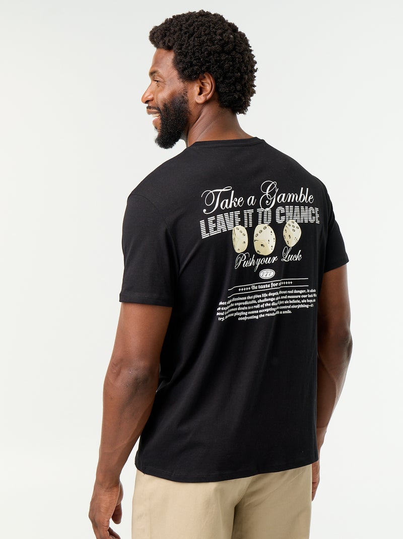 T-shirt imprimé fantaisie à manches courtes Noir - Kiabi