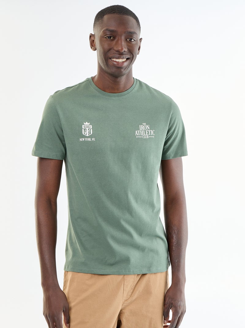 T-shirt imprimé fantaisie à manches courtes Vert - Kiabi