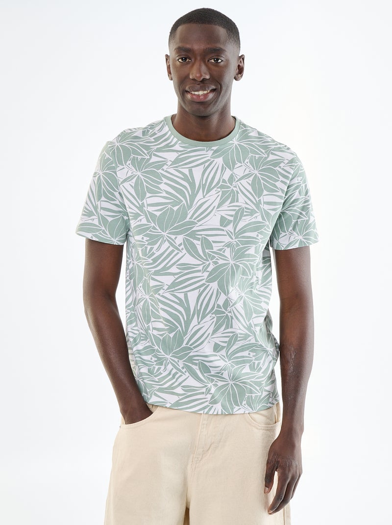 T-shirt imprimé fantaisie à manches courtes Vert - Kiabi