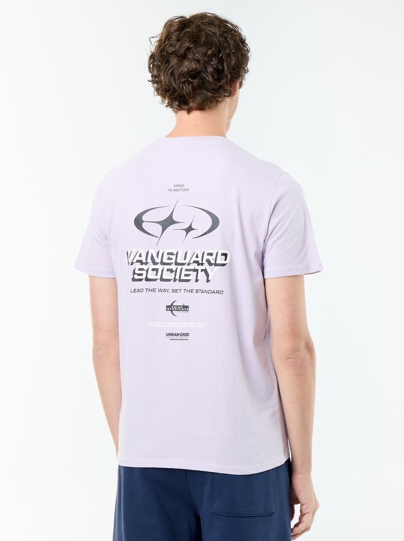 T-shirt imprimé fantaisie à manches courtes Violet - Kiabi