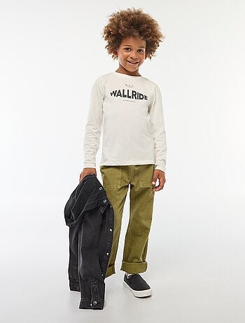 T-shirt imprimé fantaisie à manches longues