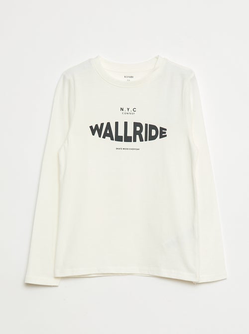 T-shirt imprimé fantaisie à manches longues - Kiabi