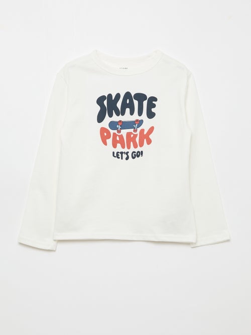 T-shirt imprimé fantaisie à manches longues - Kiabi