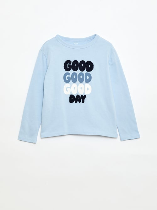 T-shirt imprimé fantaisie à manches longues - Kiabi