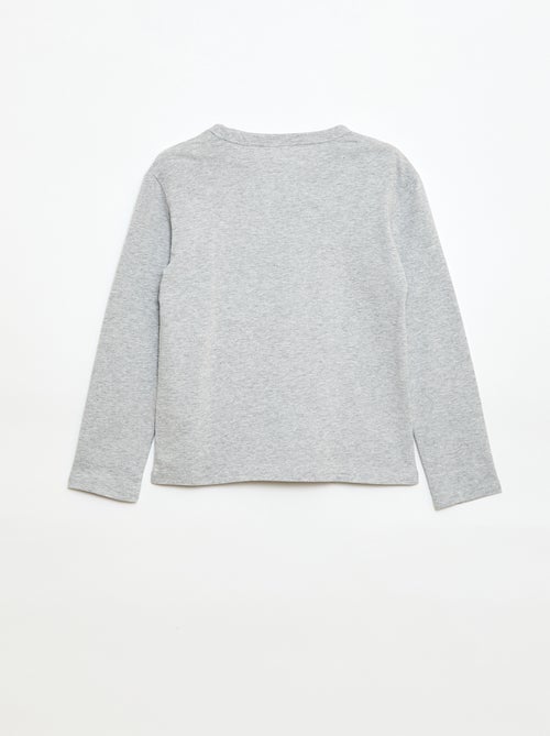 T-shirt imprimé fantaisie à manches longues - Kiabi