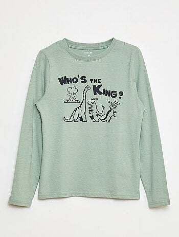 T-shirt imprimé fantaisie à manches longues