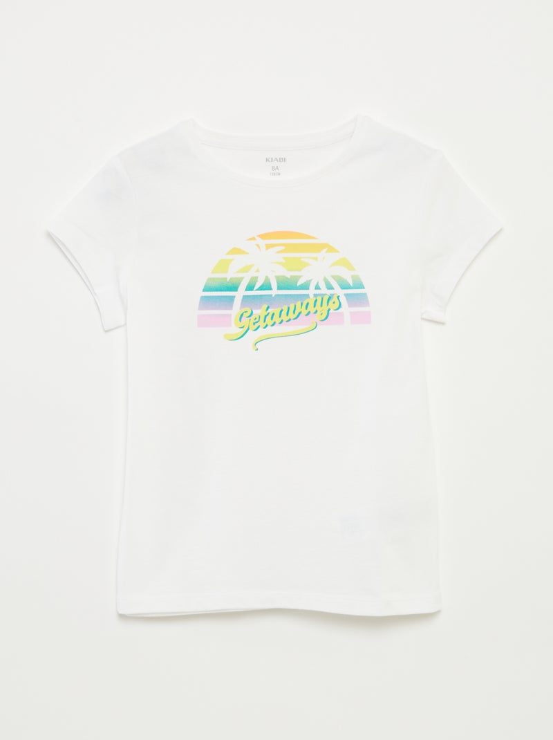 T-shirt imprimé fantaisie BLANC - Kiabi