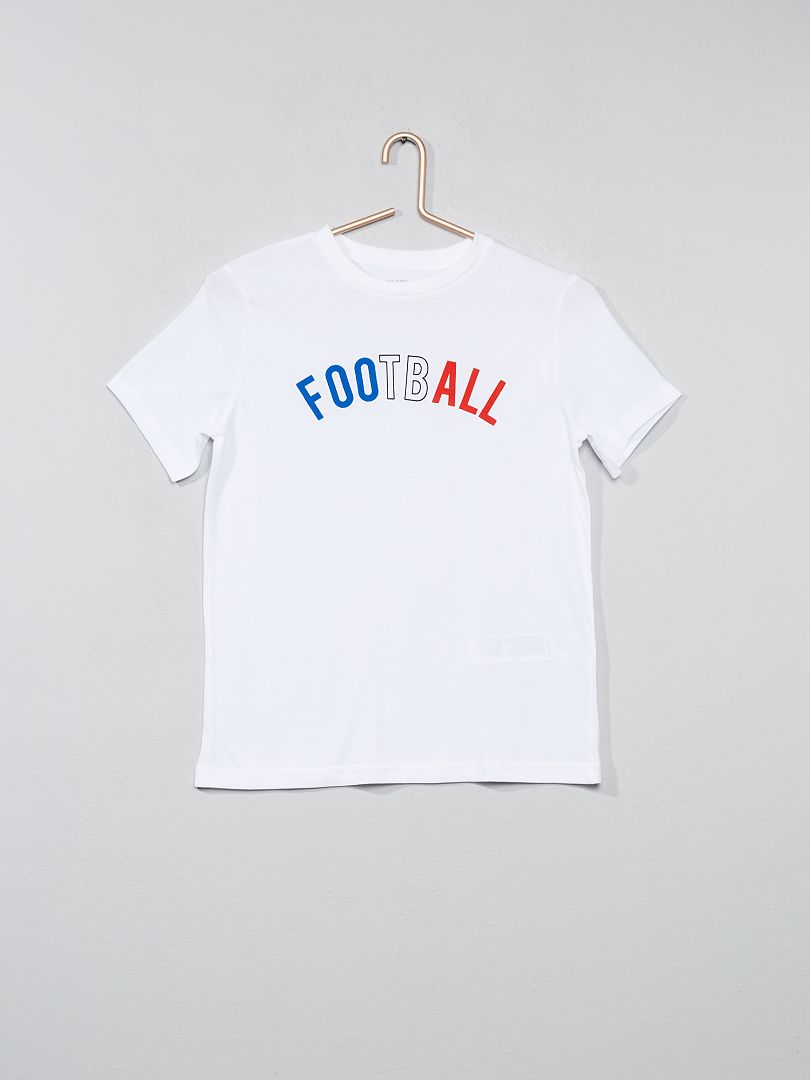 T-shirt imprimé fantaisie blanc/foot - Kiabi