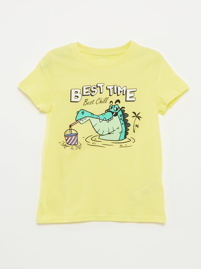 T-shirt imprimé fantaisie JAUNE - Kiabi