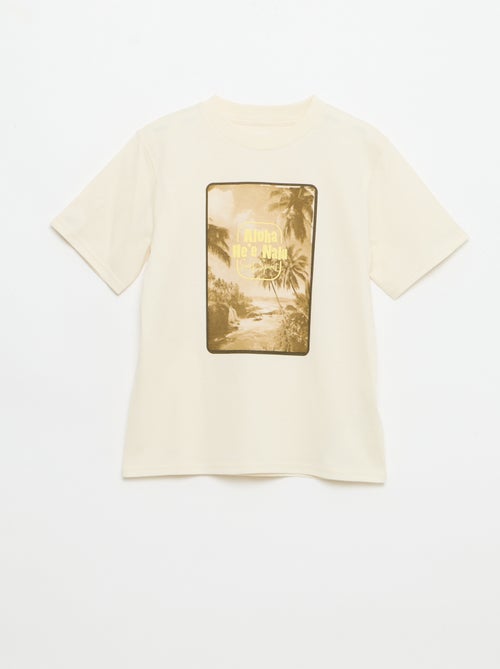 T-shirt imprimé fantaisie manches courtes - Kiabi