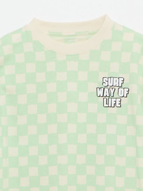 T-shirt imprimé fantaisie manches courtes - Kiabi