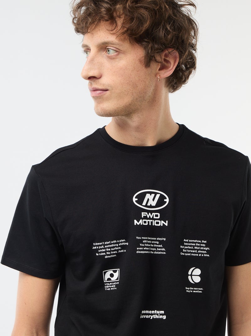 T-shirt imprimé fantaisie Noir - Kiabi