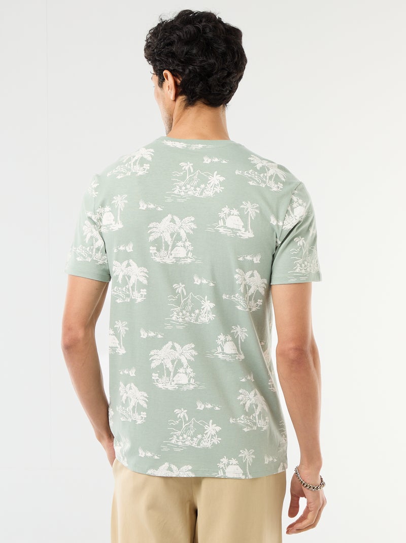 T-shirt imprimé fantaisie Vert - Kiabi