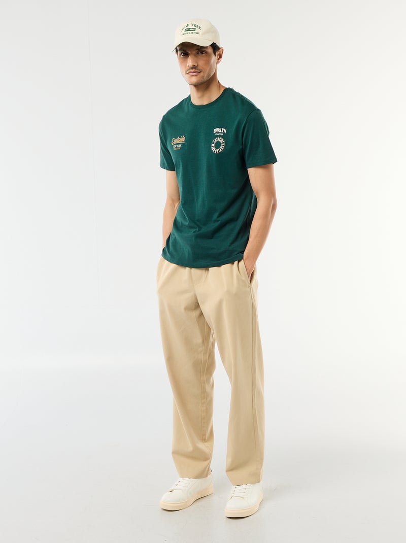 T-shirt imprimé fantaisie Vert - Kiabi