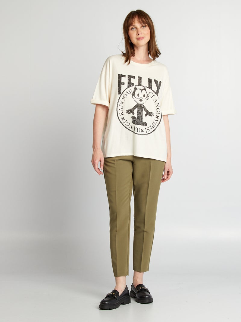 T-shirt imprimé 'Félix The Cat' Blanc cassé - Kiabi