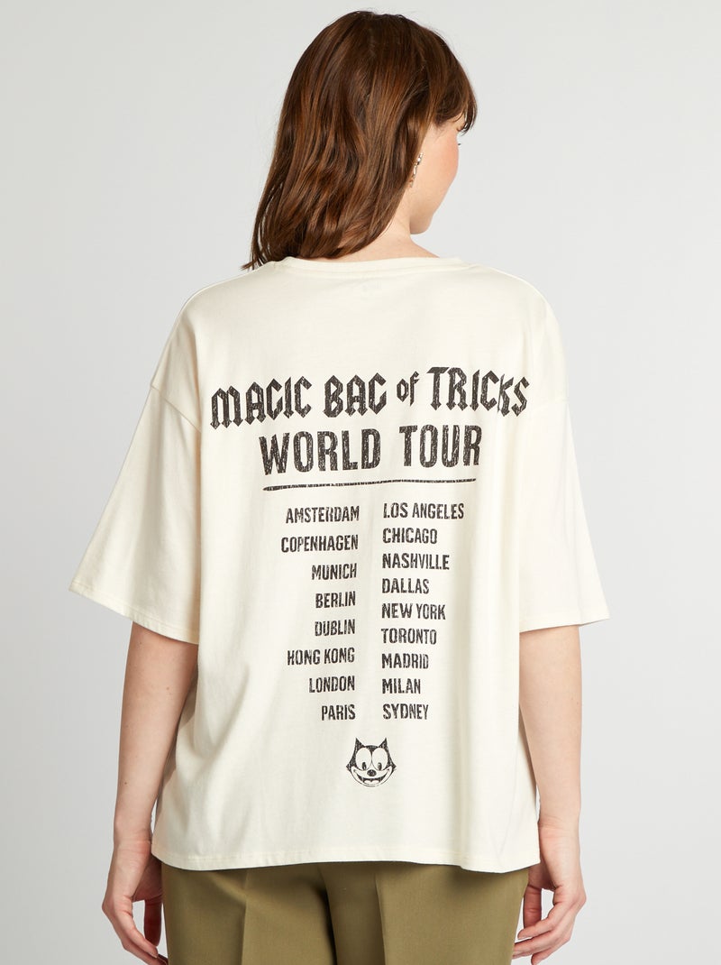 T-shirt imprimé 'Félix The Cat' Blanc cassé - Kiabi