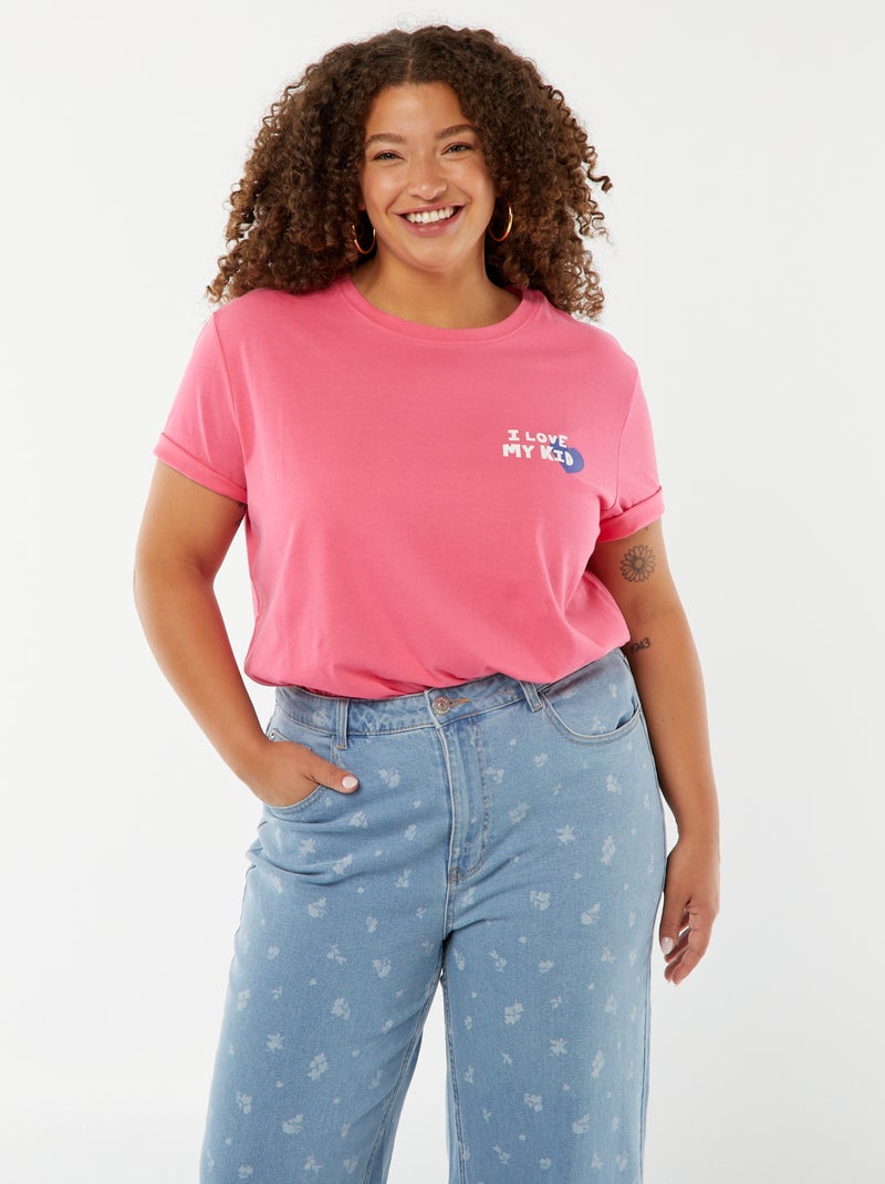 T-shirt imprimé 'fête des mères' manches courtes Rose - Kiabi
