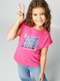 T-shirt imprimé 'Fête des pères' Rose - Kiabi