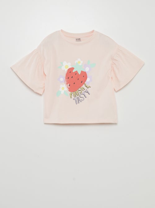 T-shirt imprimé 'fruits' manches courtes - Kiabi