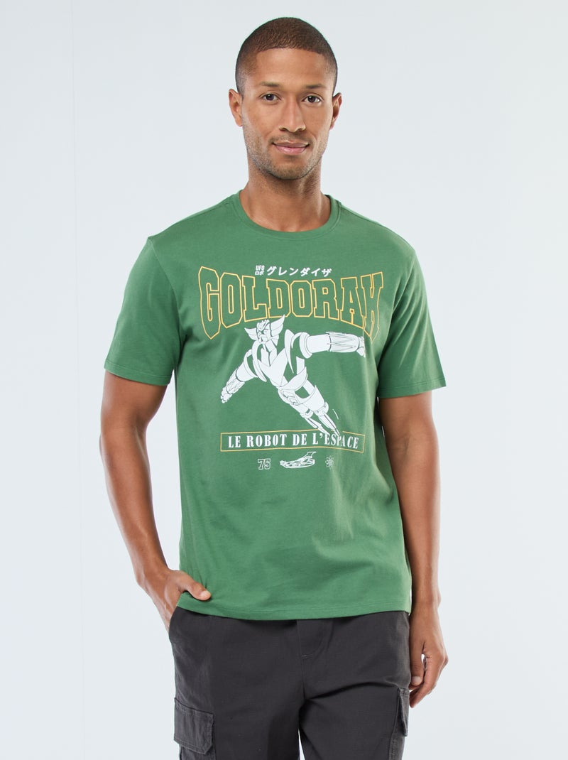 T-shirt imprimé 'Goldorak' à manches courtes Vert - Kiabi