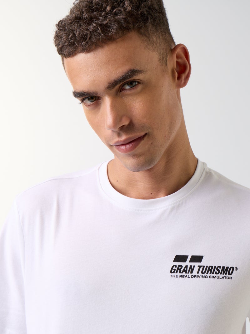 T-shirt imprimé 'Gran Turismo' recto verso Blanc - Kiabi
