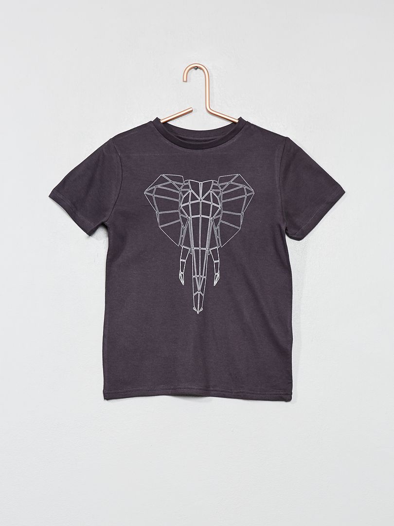T-shirt imprimé gris/éléphant - Kiabi