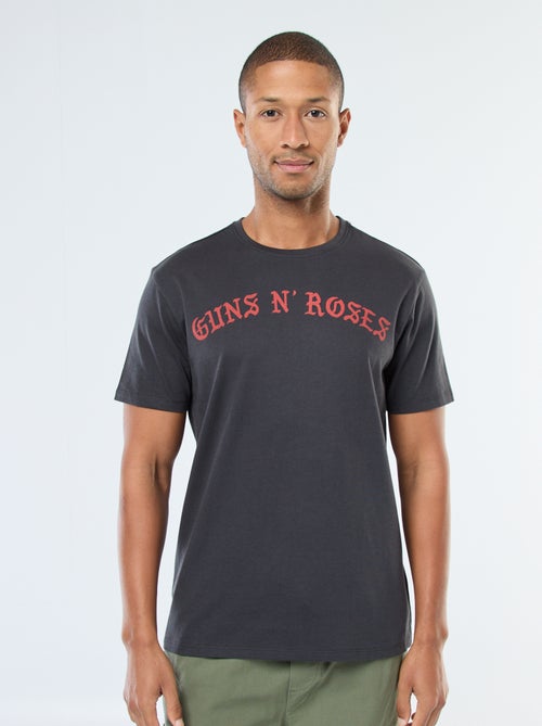 T-shirt imprimé 'Gun'N'Roses' à manches courtes - Kiabi