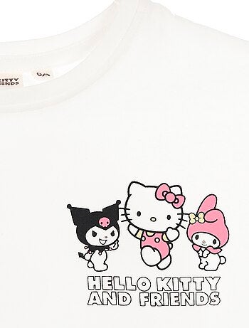 T-shirt imprimé 'Hello kitty' en coton uni