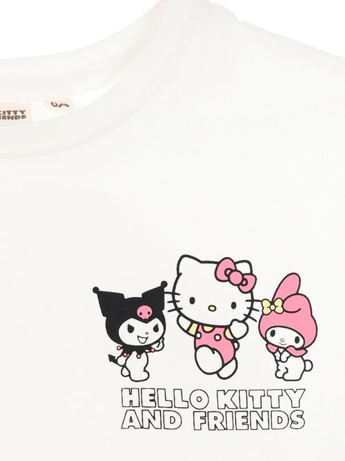 T-shirt imprimé 'Hello kitty' en coton uni - Kiabi