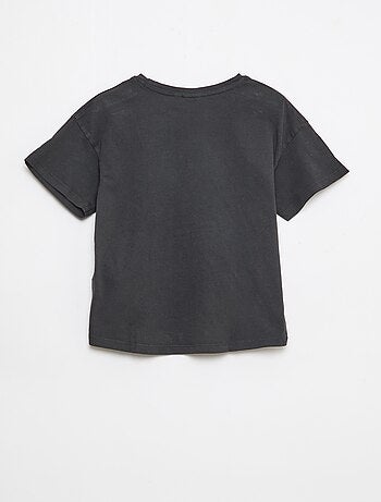 T-shirt imprimé 'Hello kitty' en coton uni