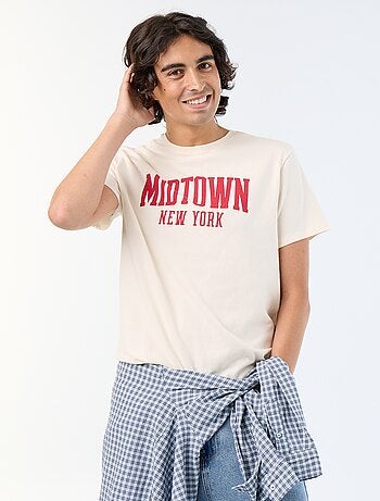 T-shirt en coton à col rond homme avec imprimé