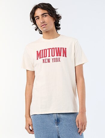 T-shirt en coton à col rond homme avec imprimé