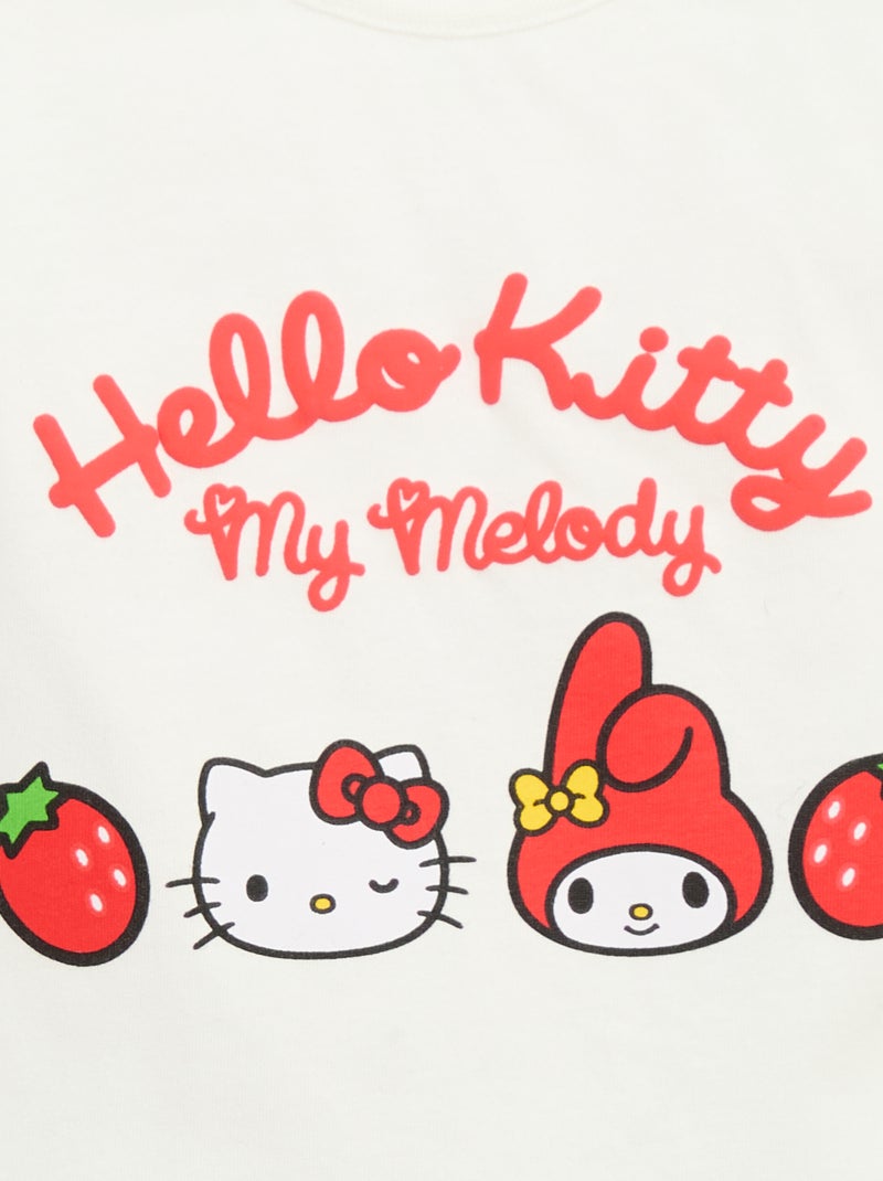 T-shirt imprimé imprimé 'Hello kitty' en relief Blanc - Kiabi