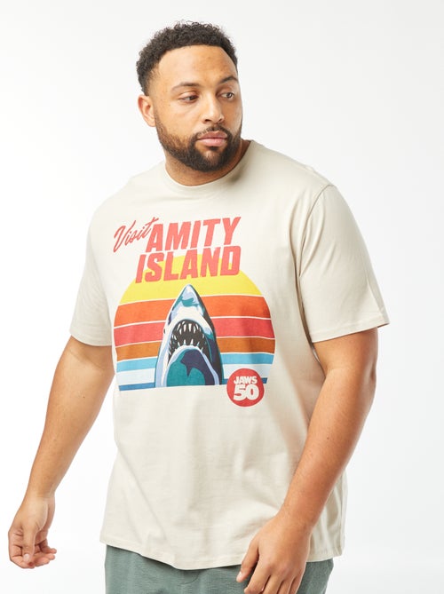 T-shirt imprimé 'Jaws' 'Les dents de la mer' à manches courtes - Kiabi