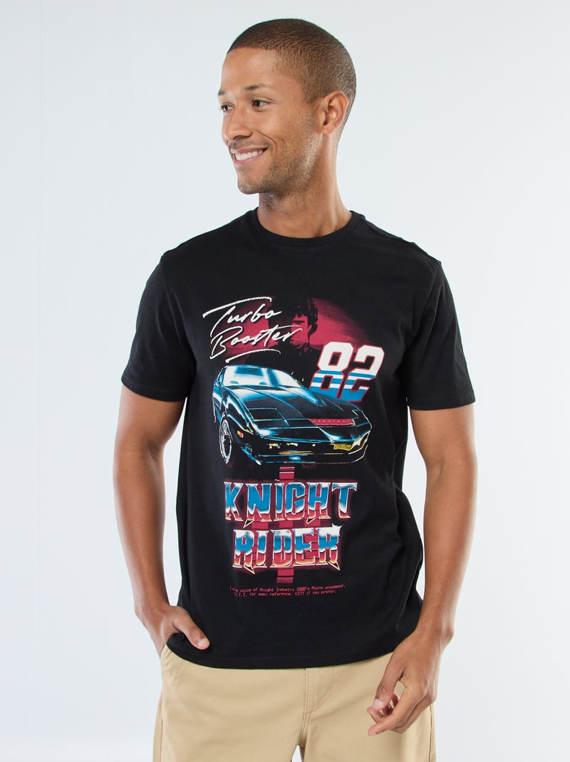 T-shirt imprimé 'K2000' à manches courtes Noir - Kiabi