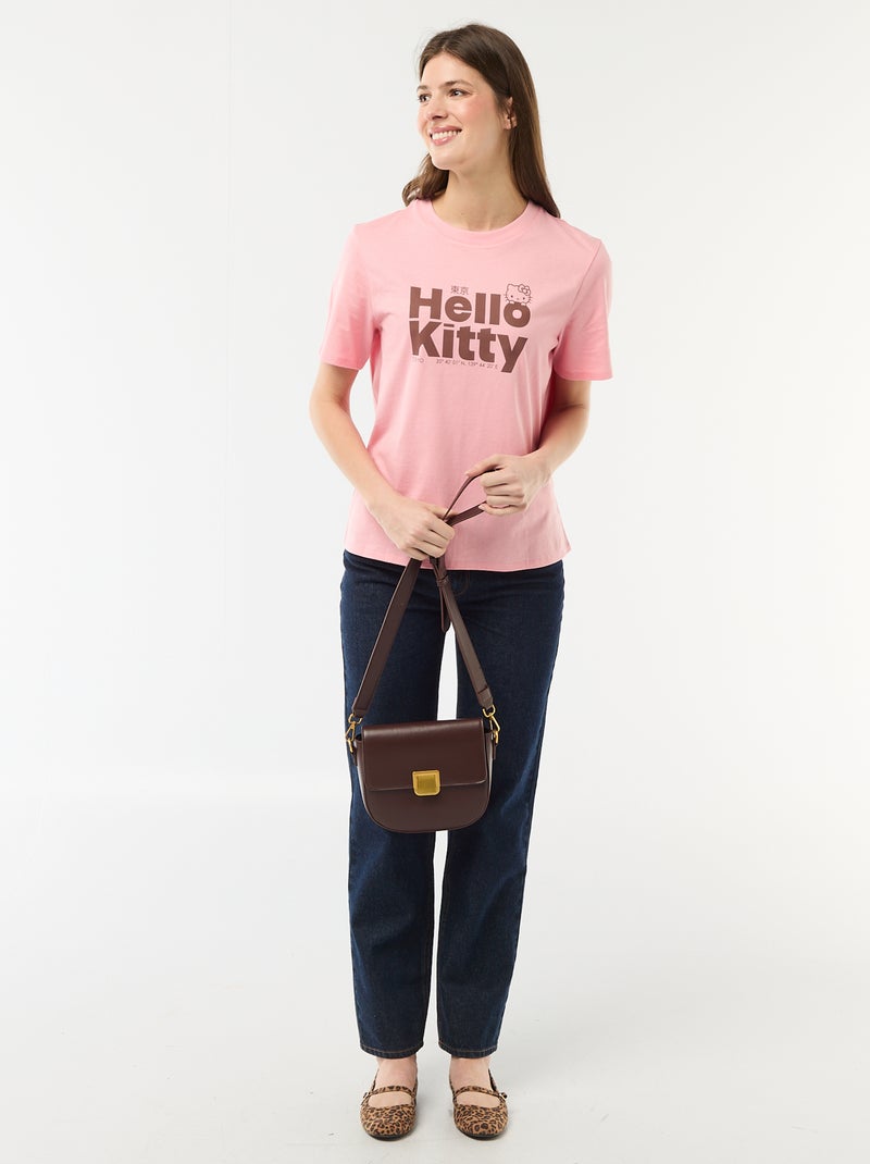 T-shirt imprimé 'Kuromi' imprimé recto/verso Rose - Kiabi