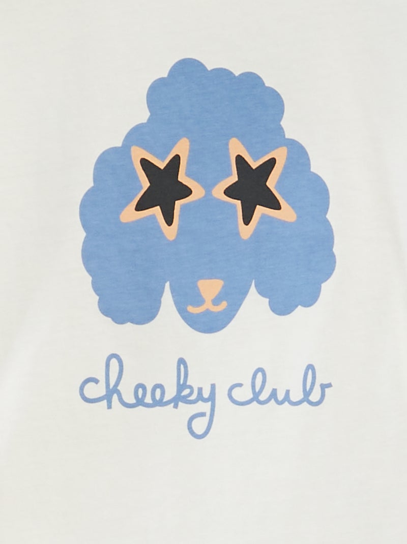 T-shirt imprimé manches courtes - Grafik Edition Blanc/Bleu - Kiabi