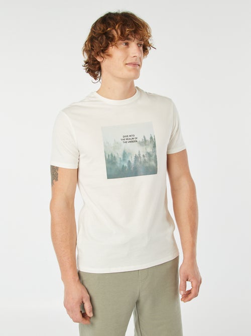 T-shirt imprimé manches courtes - Kiabi