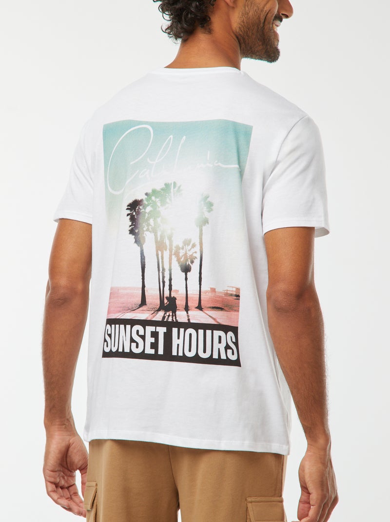 T-shirt imprimé manches courtes Blanc - Kiabi