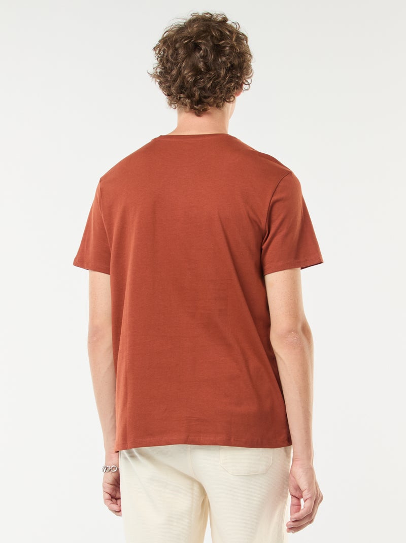T-shirt imprimé manches courtes Marron - Kiabi
