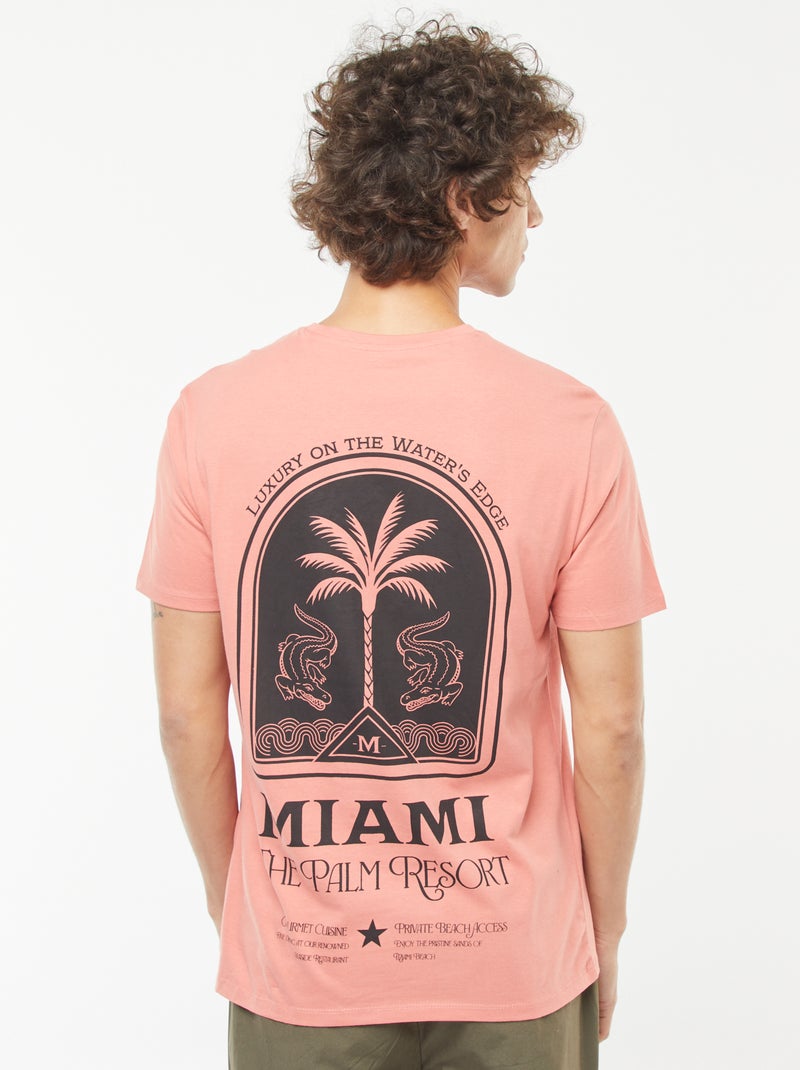 T-shirt imprimé manches courtes Orange - Kiabi