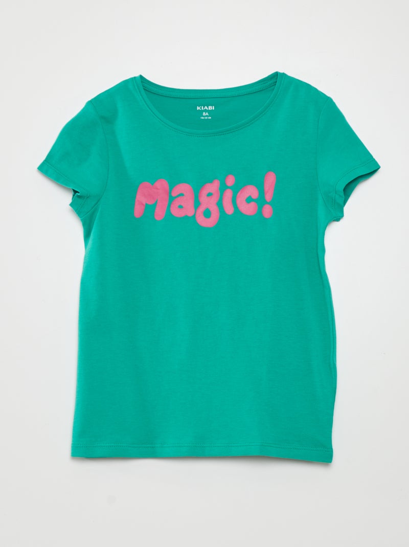 T-shirt imprimé manches courtes Vert - Kiabi