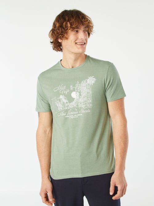 T-shirt imprimé manches courtes - Kiabi