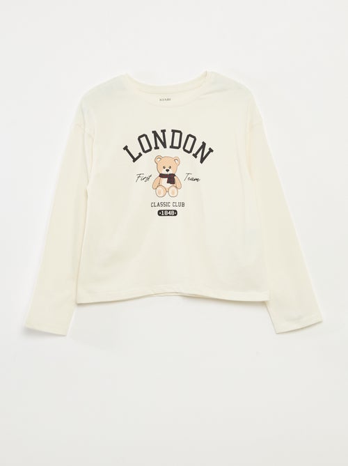 T-shirt imprimé manches longues - Kiabi