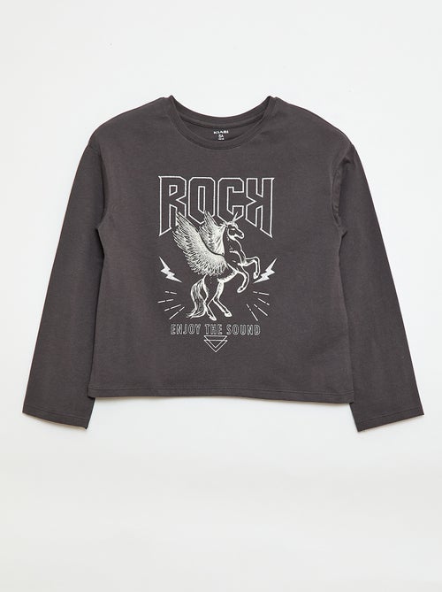 T-shirt imprimé manches longues - Kiabi T-shirt imprimé manches longues - Kiabi