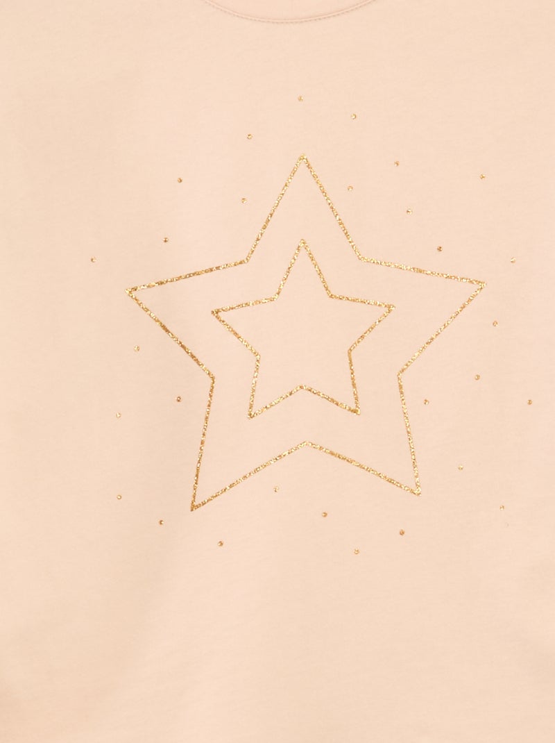 T-shirt imprimé manches longues Rose - Kiabi