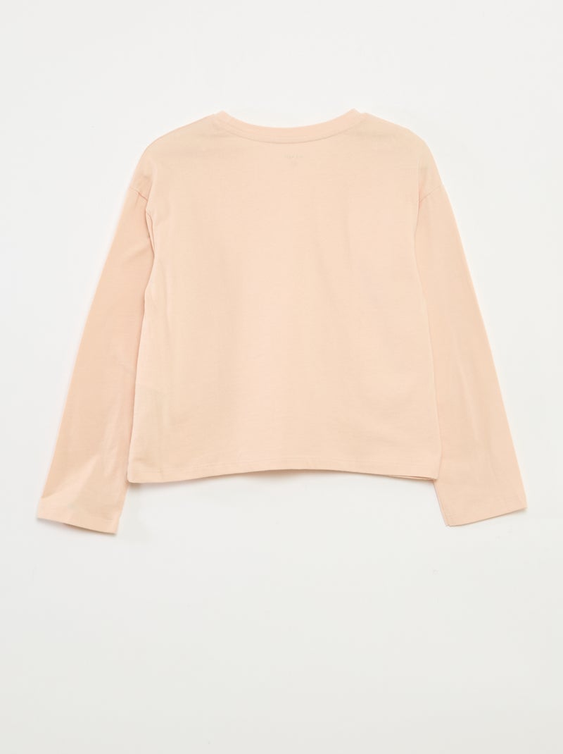 T-shirt imprimé manches longues Rose - Kiabi